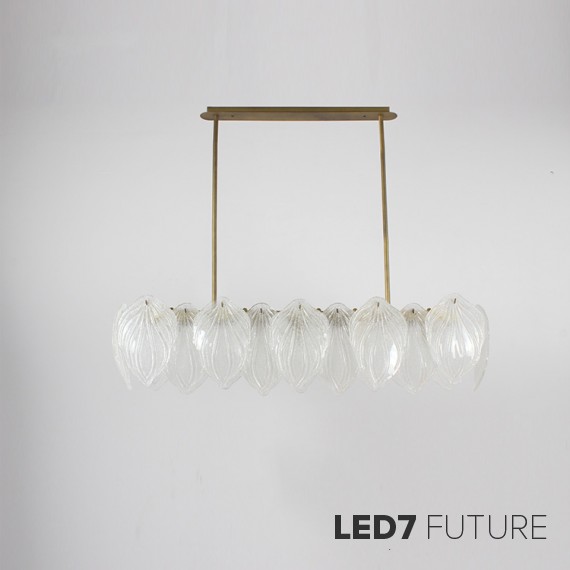 Loft Industry Modern - Glass Feathers Linear Chandelier 2